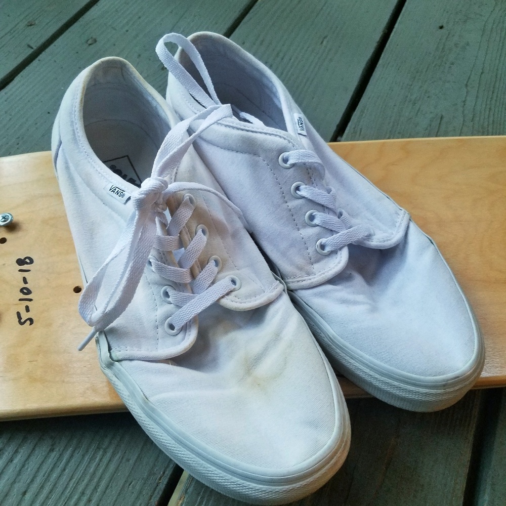 Van's Authentic all white shoes